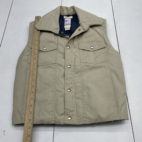 Vintage Frostline Kit Beige Zip Up Vest Mens Small