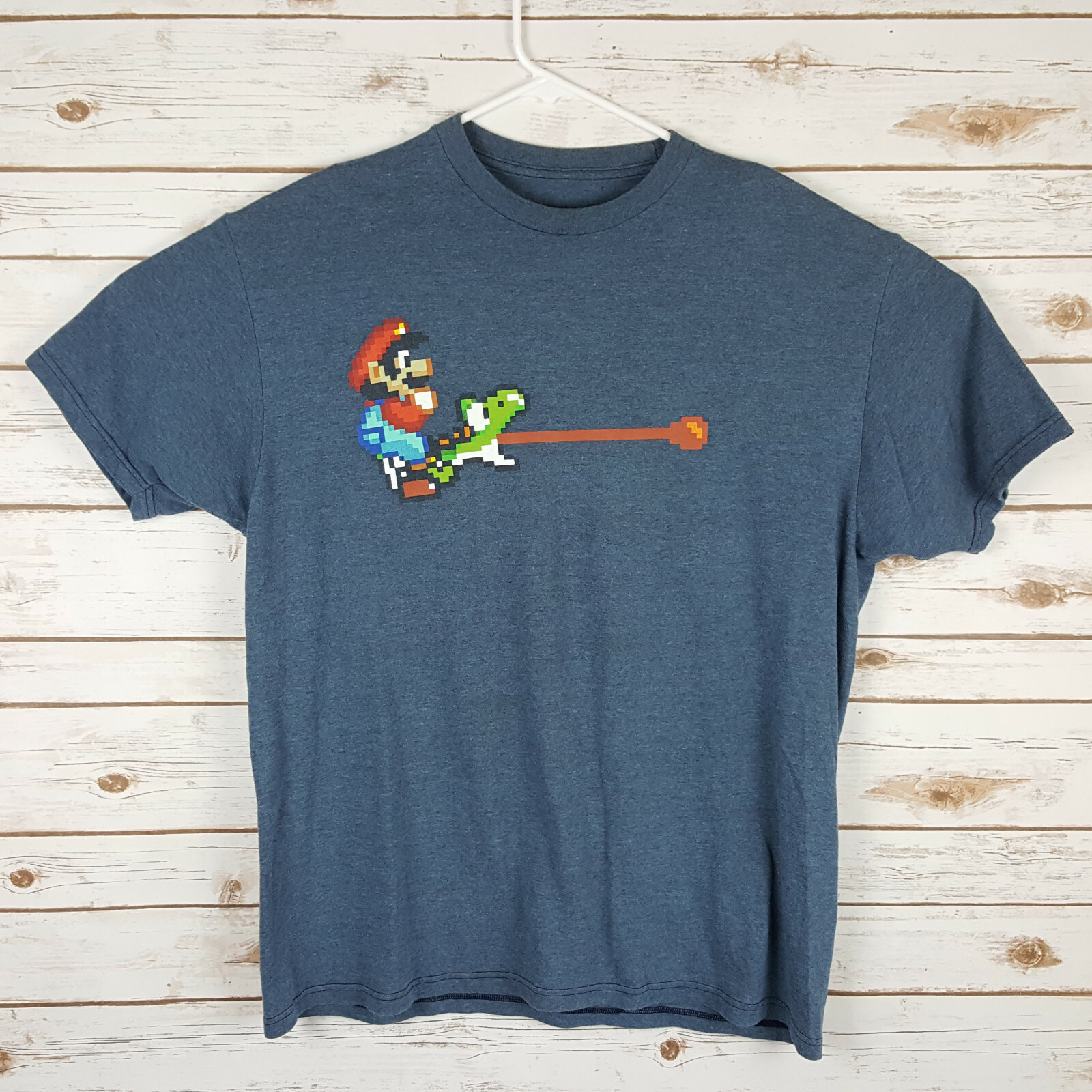 トップス Yoshi SUPER MARIO WORLD YOSHI 16-BIT Men's 2XL T-SHIRT Official