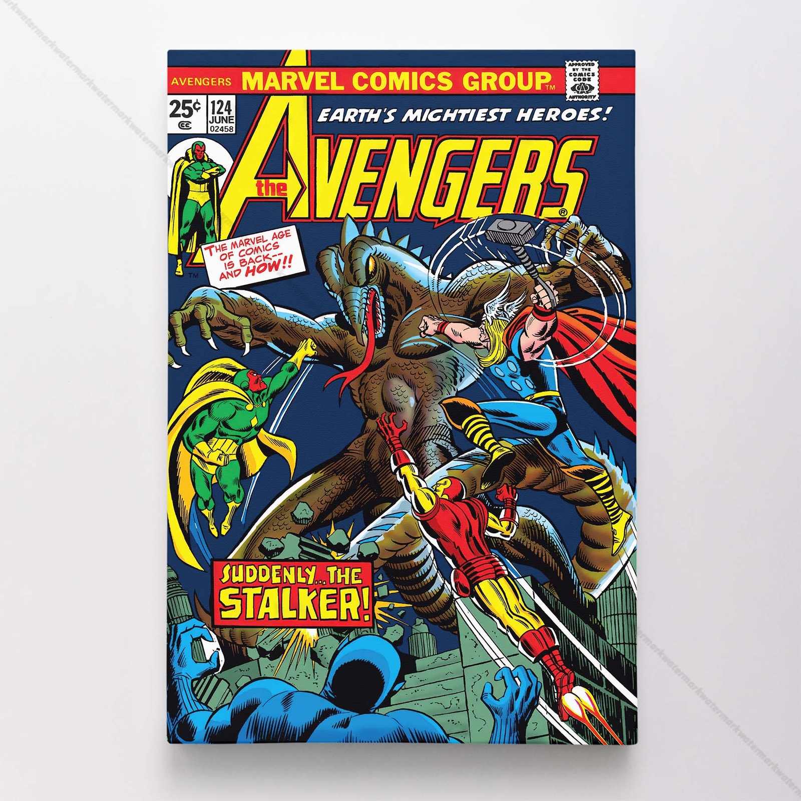 Avengers #124 Poster Canvas Mightiest Heroes Marvel Comic Book Art Print