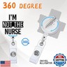 I'm Not The Nurse Retractable Badge Reel, Funny ID Clip Name Tag Card Gift for Nursing Student Doctor RN LPN Medical Assistant Work Office Alligator Clip