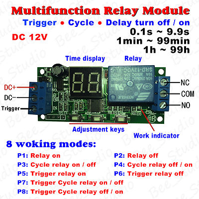 DC 12v 24v LED Display Cycle Delay Timing Timer Relay Switch Turn ON/OFF Module