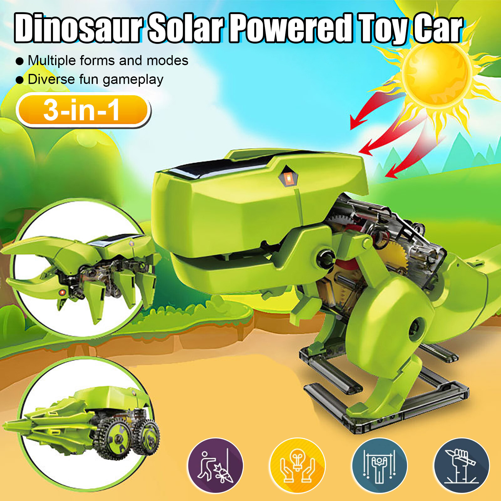 Stem 3 in 1 Educational Science Kits Solar Robot Kids DIY As