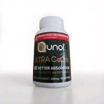 Qunol Ultra CoQ10 100mg Supplement 3x Better Absorption 60 Soft Gels Exp 11/2026