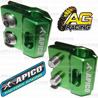 Apico Green Brake Hose Brake Line Clamp For Kawasaki KLX 450R 2016 Enduro New