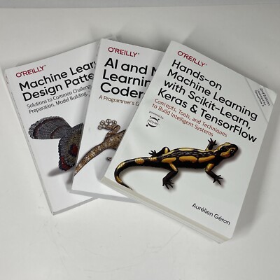 X3 Hands-On AI Machine Learning Textbooks Design Patterns Programming Book LOT