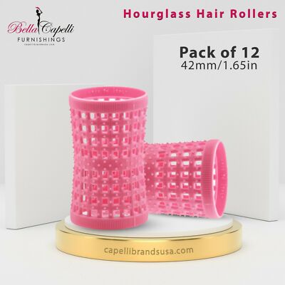 Large Hourglass Rollers   Pink 42mm /1.65in (Pack of 12)