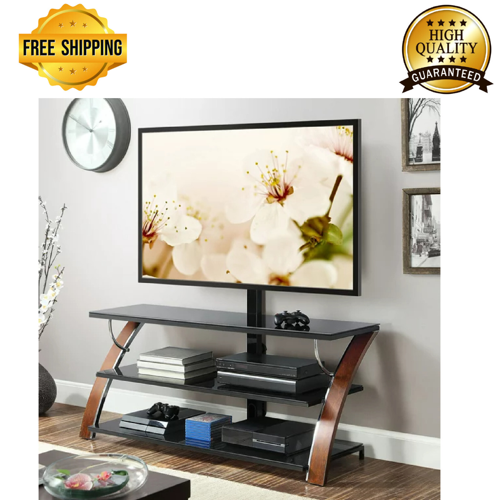 For Tvs Up To 65", Brown Cherry