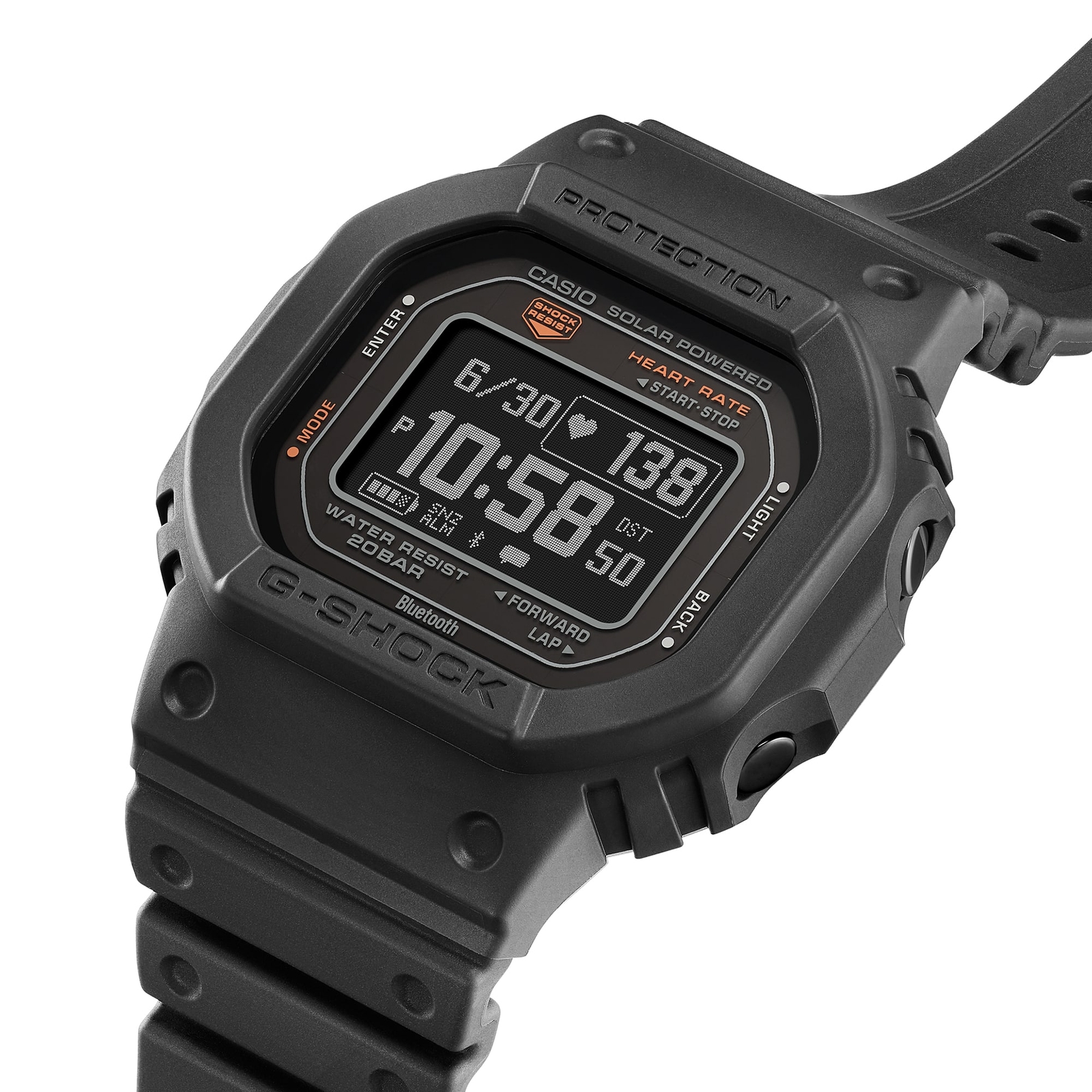 Pre-owned Casio Psl  G-shock Dw-h5600-1jr G-squad Bluetooth Gps Solar Usb Charging Watch