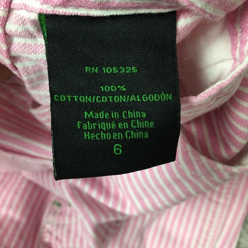 John Deere Toddler Girls Sz 6 Denim Overalls Bibs Pink White Striped