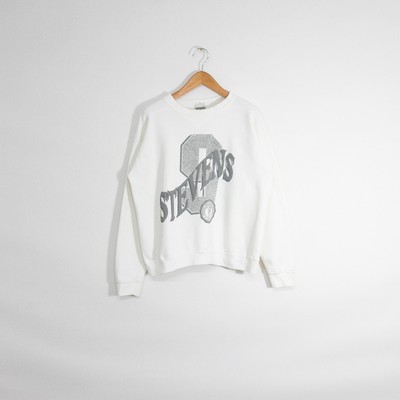 Vintage 90s Stevens Institute of Technology Sweatshirt Large - Boxy Fit White