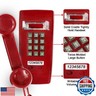 Retro Wall Mount Phone with Loud Mechanical Ringer Vintage Wall Phones for landline with Volume Adjustable Old Fashioned Corded Landline Telephone for Home School Kitchen Office