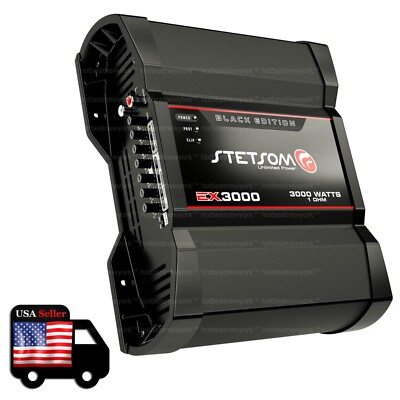 Stetsom EX 3000 Black Edition 1 Ohm Amplifier 3K Compact Amp EQ - USA Seller