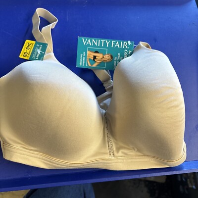 Tan Vanity Fair 36 DD Adjustable Strap Soft Seamless Back Design Bra 