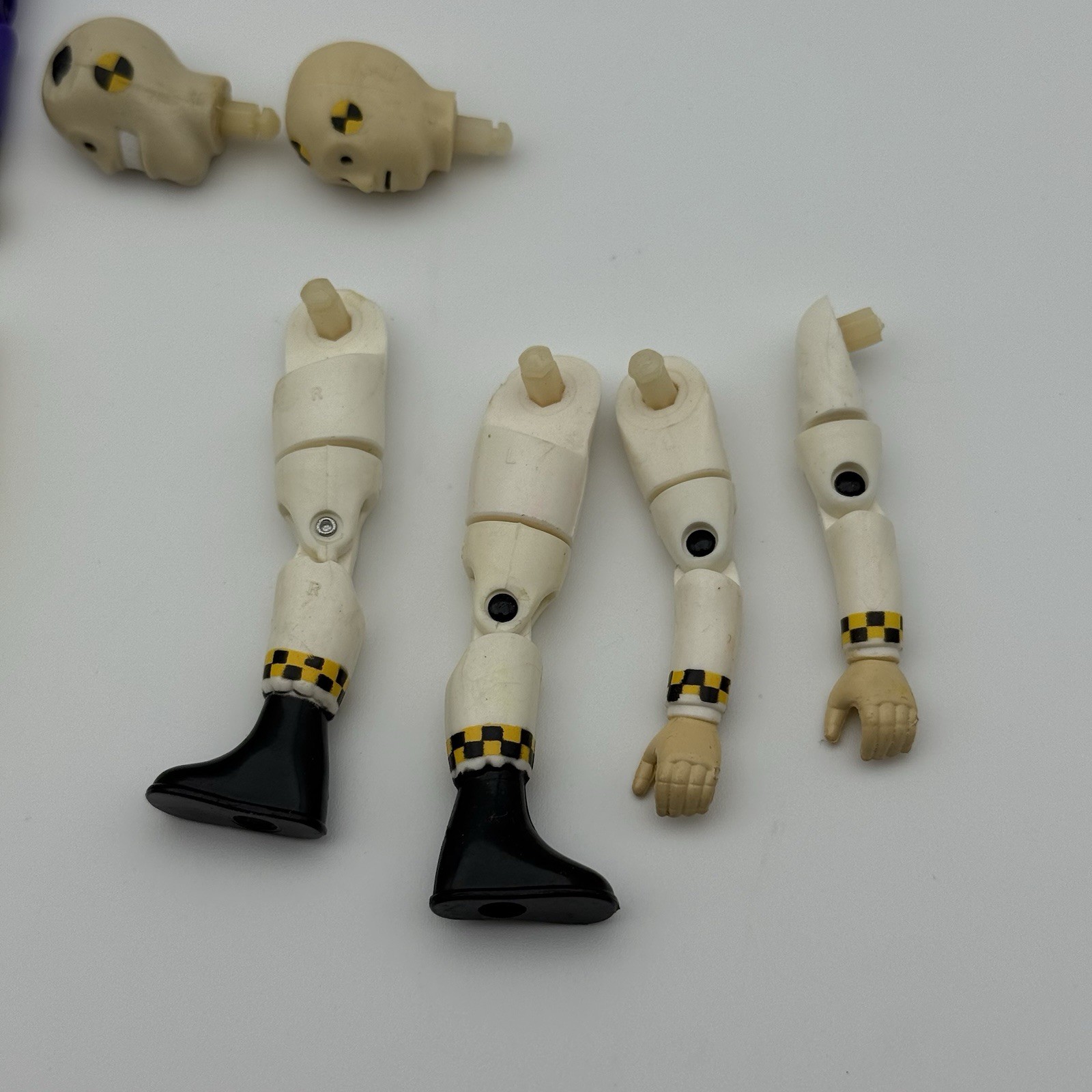 Vintage Tyco Crash Dummies Test Figures Accessories Body Parts Heads Arms Legs