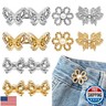 8 Sets Pant Waist Tightener,Adjustable Detachable Decorative Waist Buckles, Jeans Buttons for Crystal Pants (Gold)