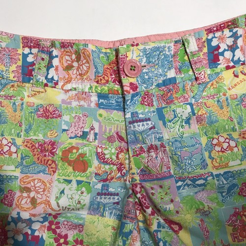 Lilly Pulitzer State Of Mind Callahan Shorts Size 00 Patch Work Patriotic States