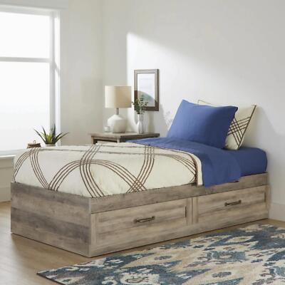With Storage Drawers Wood Bedroom Furniture Rustic Gray