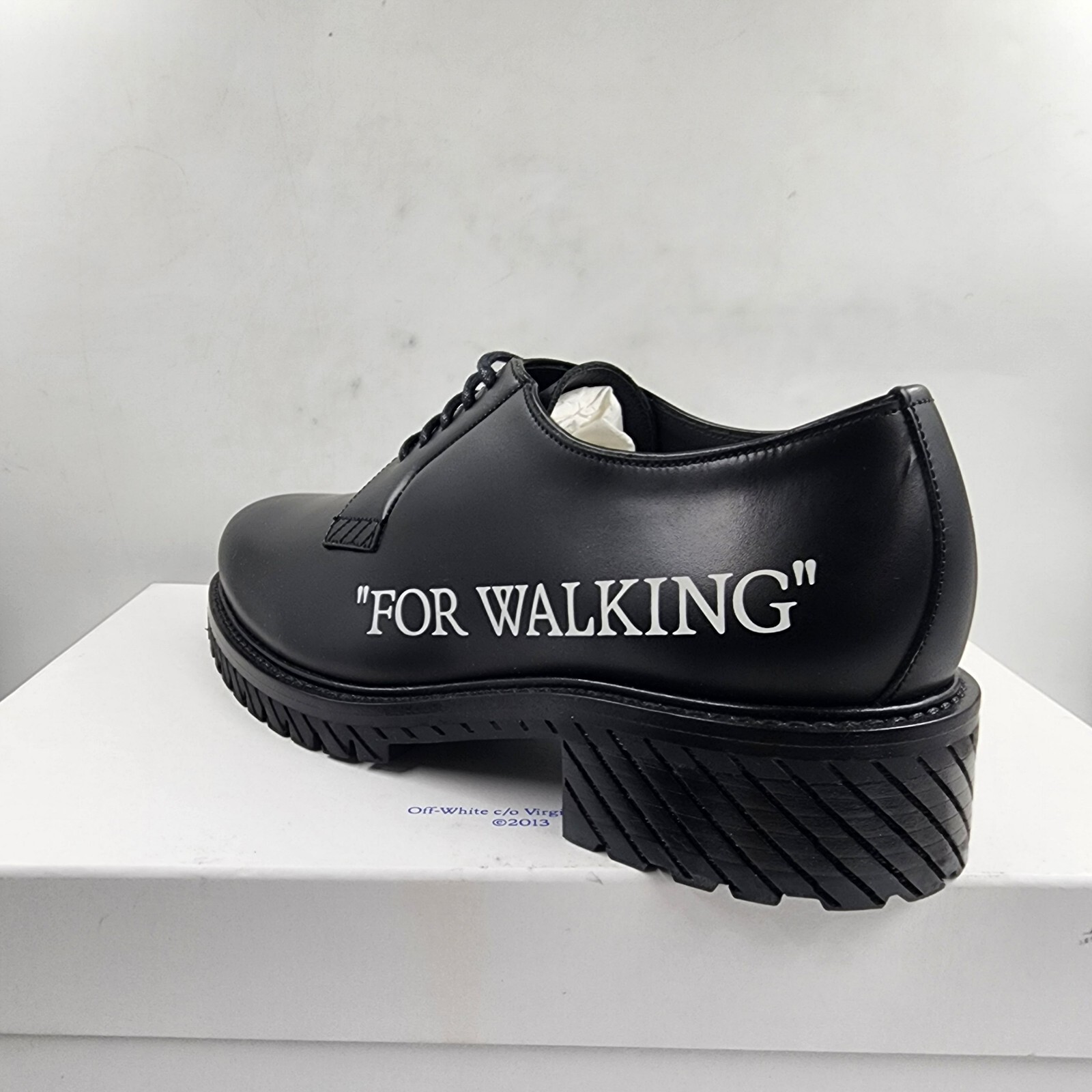 Off-White For Walking Leather Dress Shoes Men's 9US Black Round Toe Lace Up - Picture 11 of 18