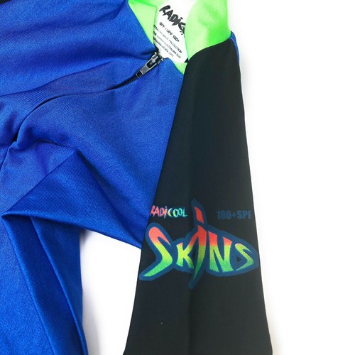 NWT Radicool Skin Rash Guard Childs One Piece Swimwear Size 2 SPF 100 Blue