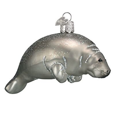 Old World Christmas Glass Blown Ornament, Manatee (With OWC Gift Box)