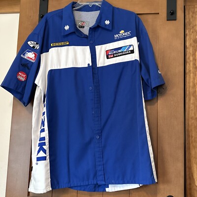 Joe rocket team Suzuki pit Crew button up shirt embroidered￼ GSX-R XL from 2008