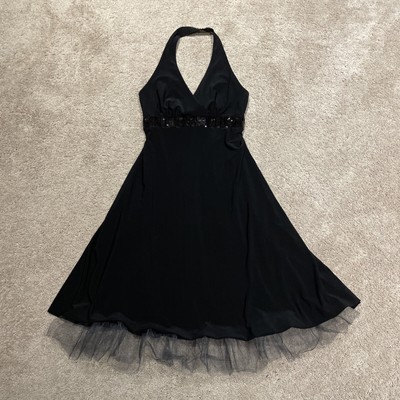 Beata Studio Women's Halter Party Dress Size 3/4 Sexy Beaded Crinoline Formal