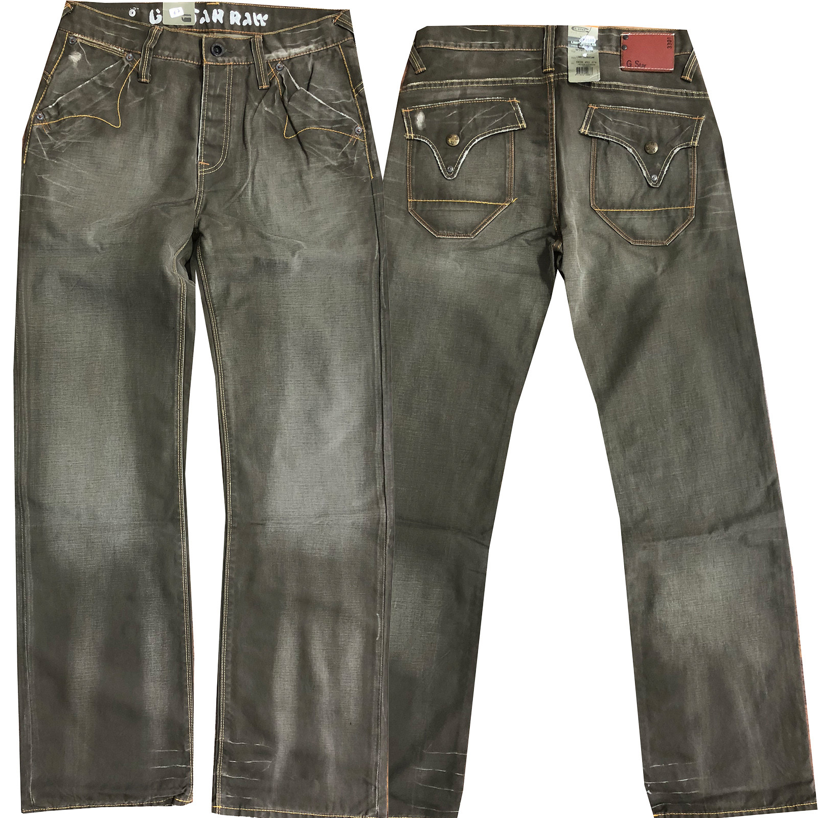 G-Star Limit Regular Herren Jeans Hose Stoffhose Braun W31 L34 NEU