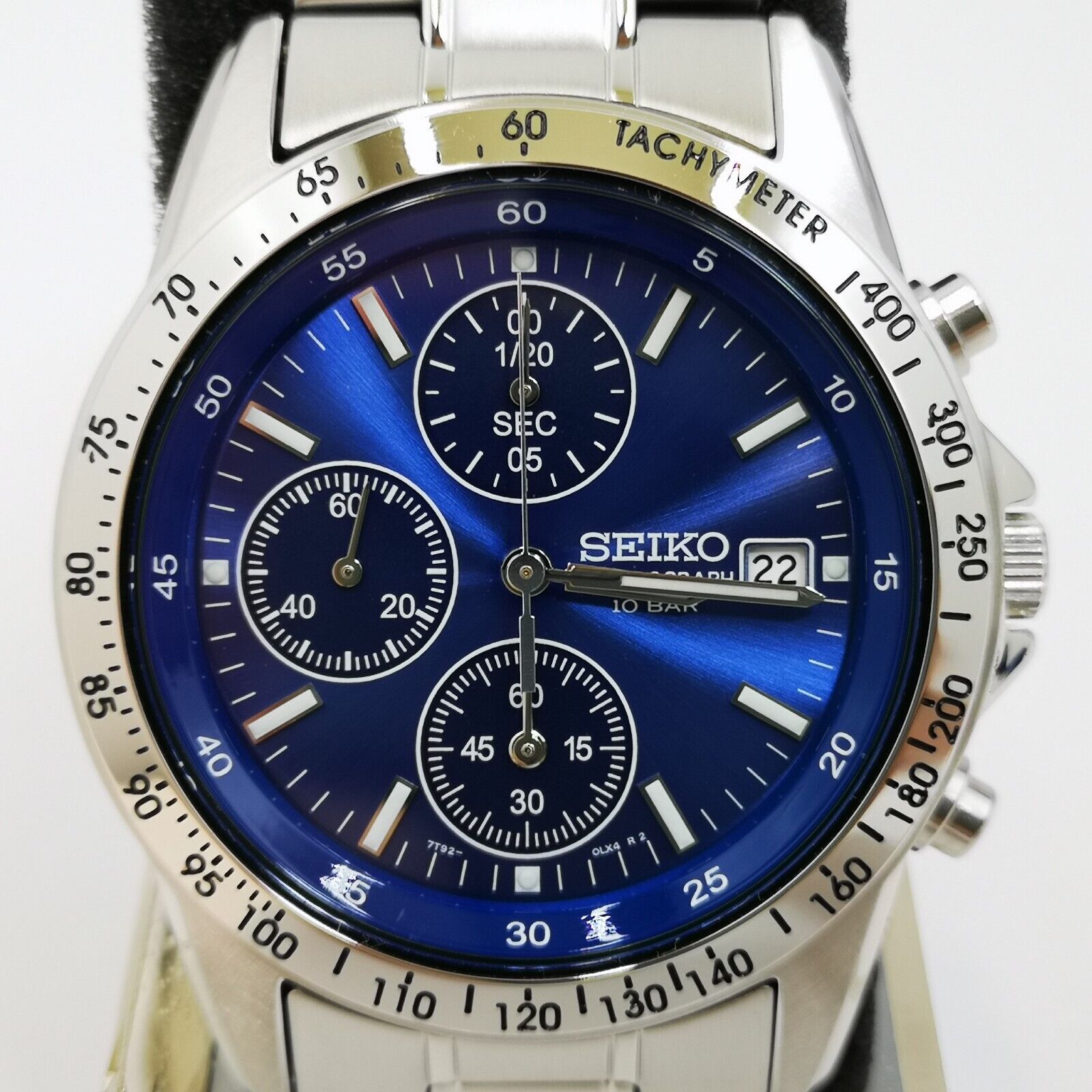 SEIKO SPIRIT SBTQ071 Blue Silver Chronograph Men's Watch New SEIKO SPIRIT SBTQ071 Blue Silver Chronograph Men's Watch New