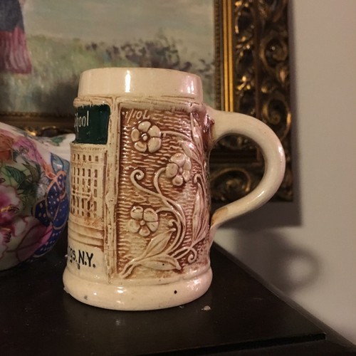 Antique Skidmore School of Arts Miniature Beer Stein Sarasota Springs NY Tankard