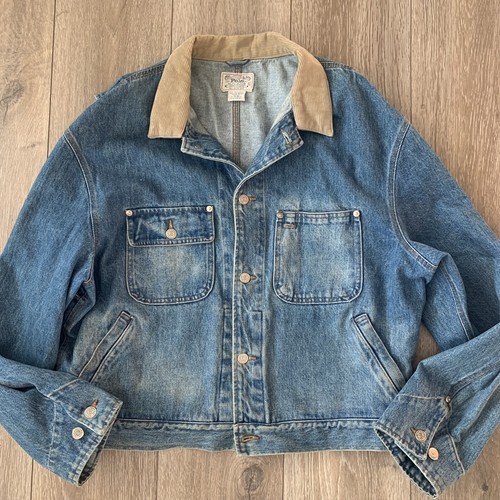 Vintage 90s Polo Ralph Lauren Dungaree Denim Jacket Jean XL Vintage 90s Polo Ralph Lauren Dungaree Denim Jacket Jean XL