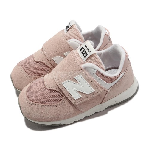 Повседневная обувь New Balance 574 Wide NB Pink White для малышей с ремешком NW574FPP-W