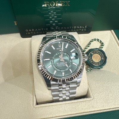 2024 NEW Rolex Sky-Dweller Steel Green Jubilee Fluted 42mm 336934 Watch
