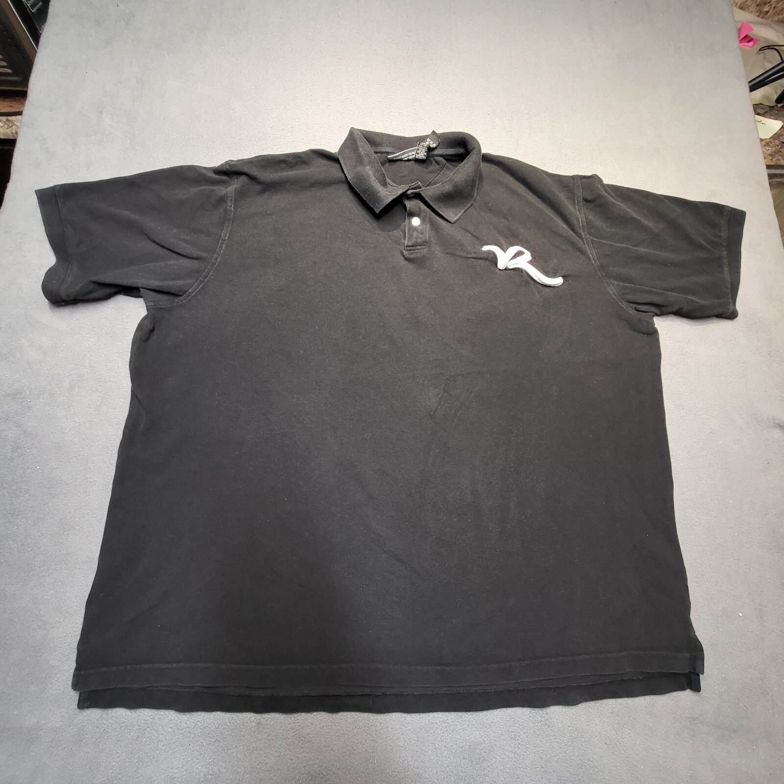 Rocawear Polo Shirt Mens 3XL Black Short Sleeve Embroidered