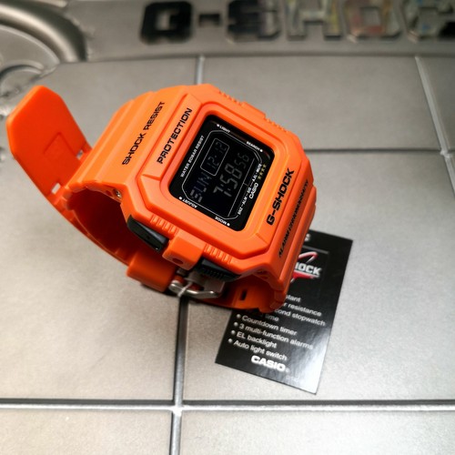 Pre-owned Casio Dw-d5500mr-4  G-shock Rescue Orange Series Digital Men's Wrist Watch