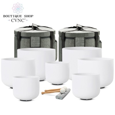 CVNC 432Hz 8-14'' 7pcs Crystal Singing Bowls Set For Sound Bath Heal Meditation