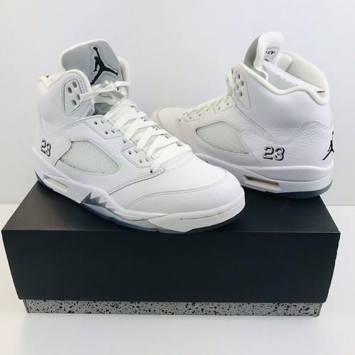retro 5 white and grey