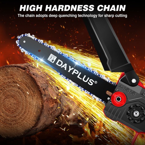 8" Cordless Chainsaw Electric One-Hand Saw Wood Pruning Cutter Battery Charge