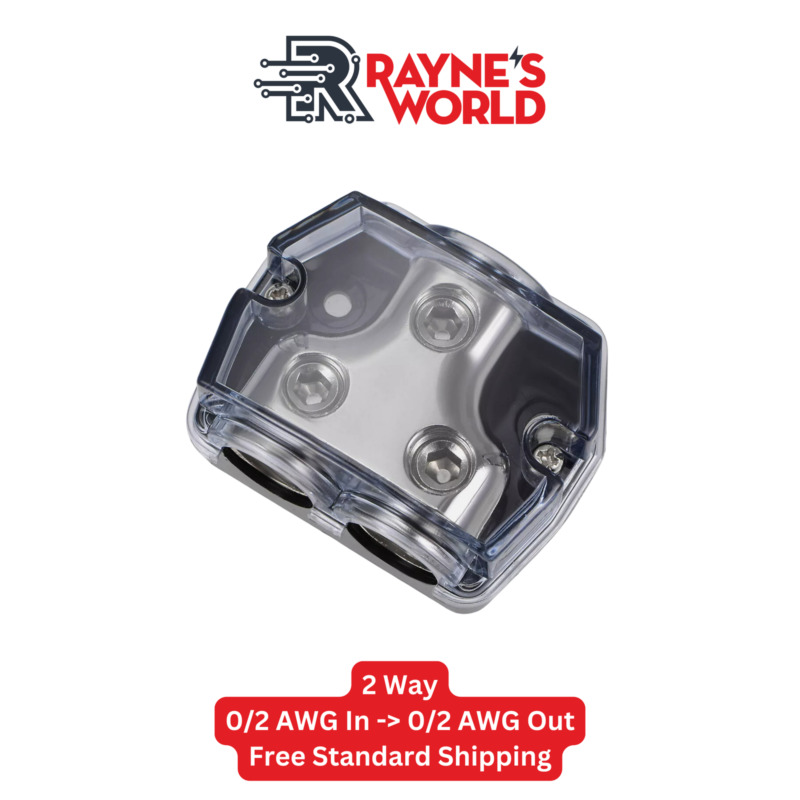 2 Way Distribution Block 0-4 AWG In, 0-4 AWG Out