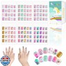 Allstarry 120pcs Children Nails Kids Fake Nails Short Press on Pre-glue Full Cover False Fingernails Lovely Gift for Children Little Girls Teenager Children's Day - Mermaid Shell