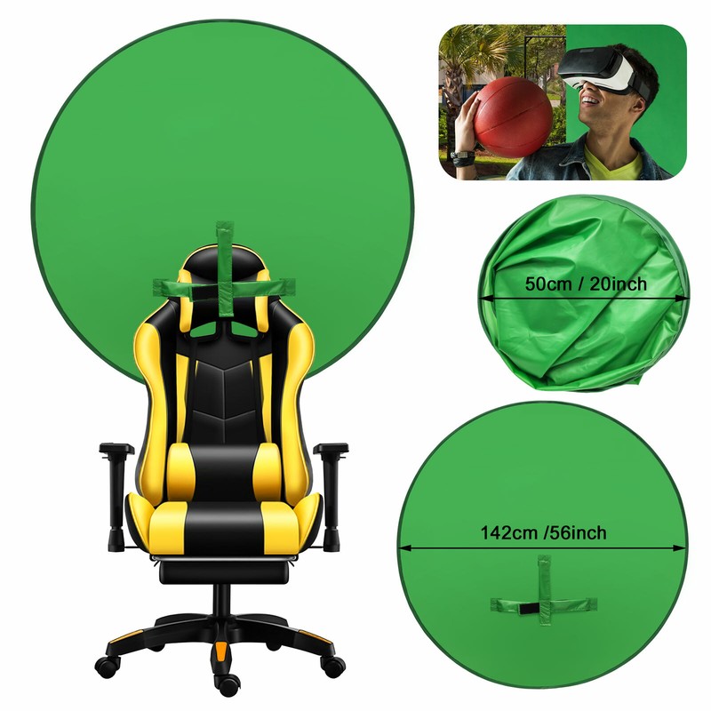 4.65ft Round Green Backdrop Photography Background Screen for Photo Video Studio