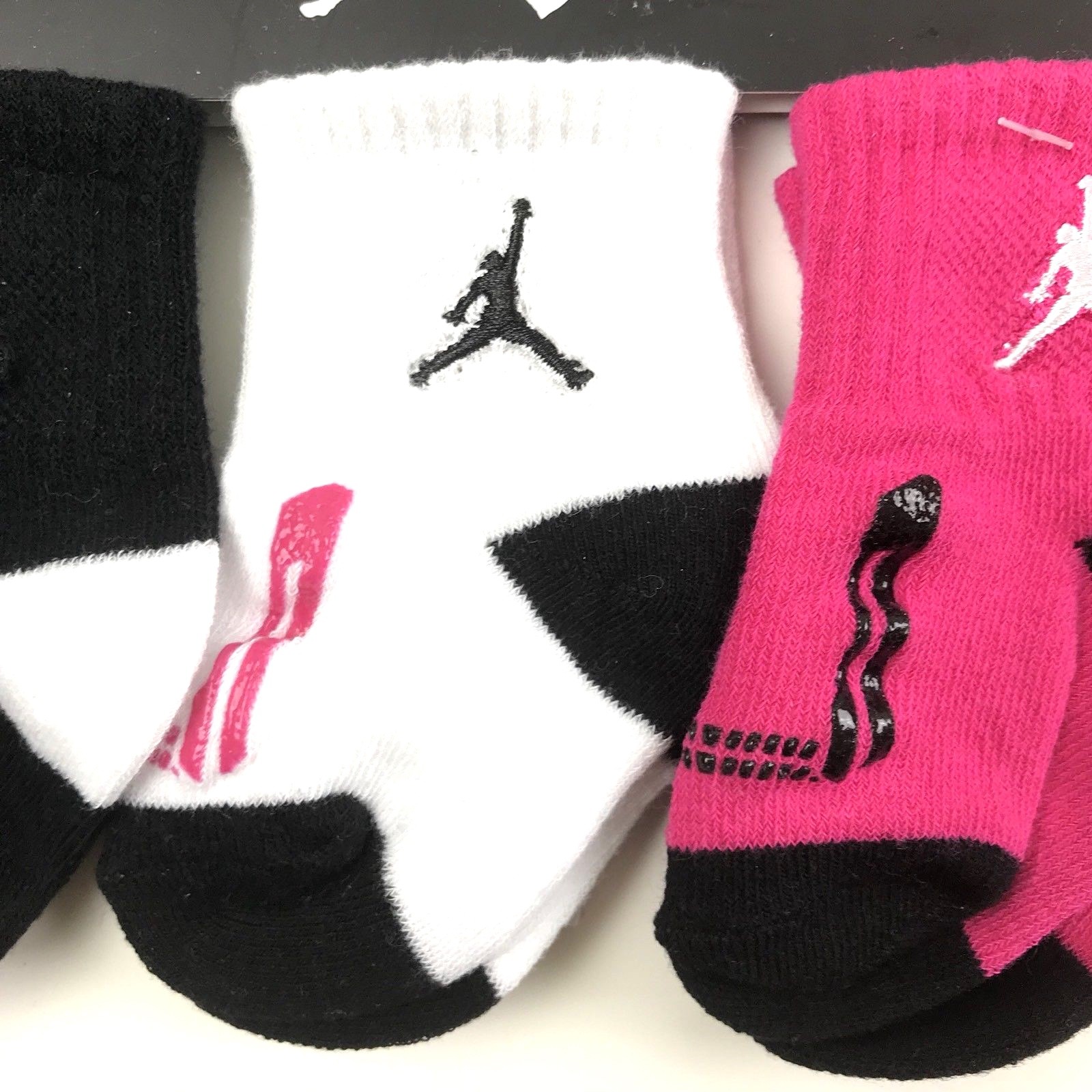 Nike Jordan Jumpman Crawler Socks Set Size 6-12 Months Baby Black White Pink