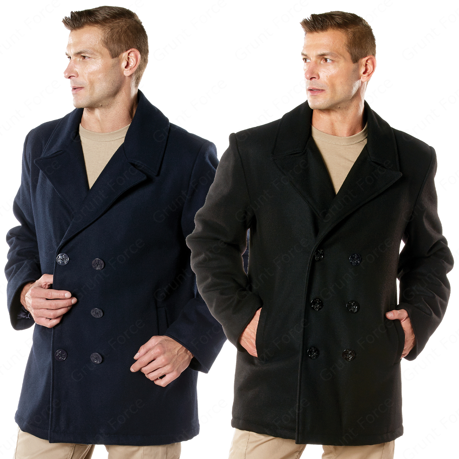 40s　NAVAL CLOTHING FACTORY PEA COAT BLK US Navy Peacoat Naval Clothing Factory Stenciled WW2 – Rare