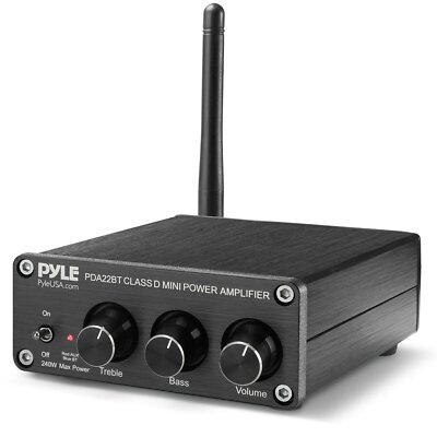 Pyle Desktop Audio Amplifier Compact Mini Blue Series Stereo 2x100W / Bluetooth