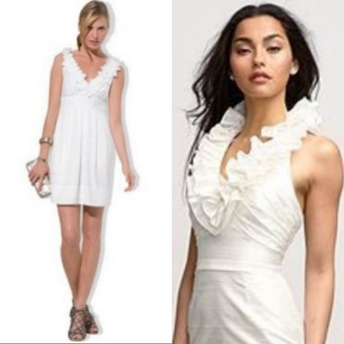 NEW BCBG MAXAZRIA RUFFLE V-NECK MINI DRESS SIZE 0 $240.00 | eBay