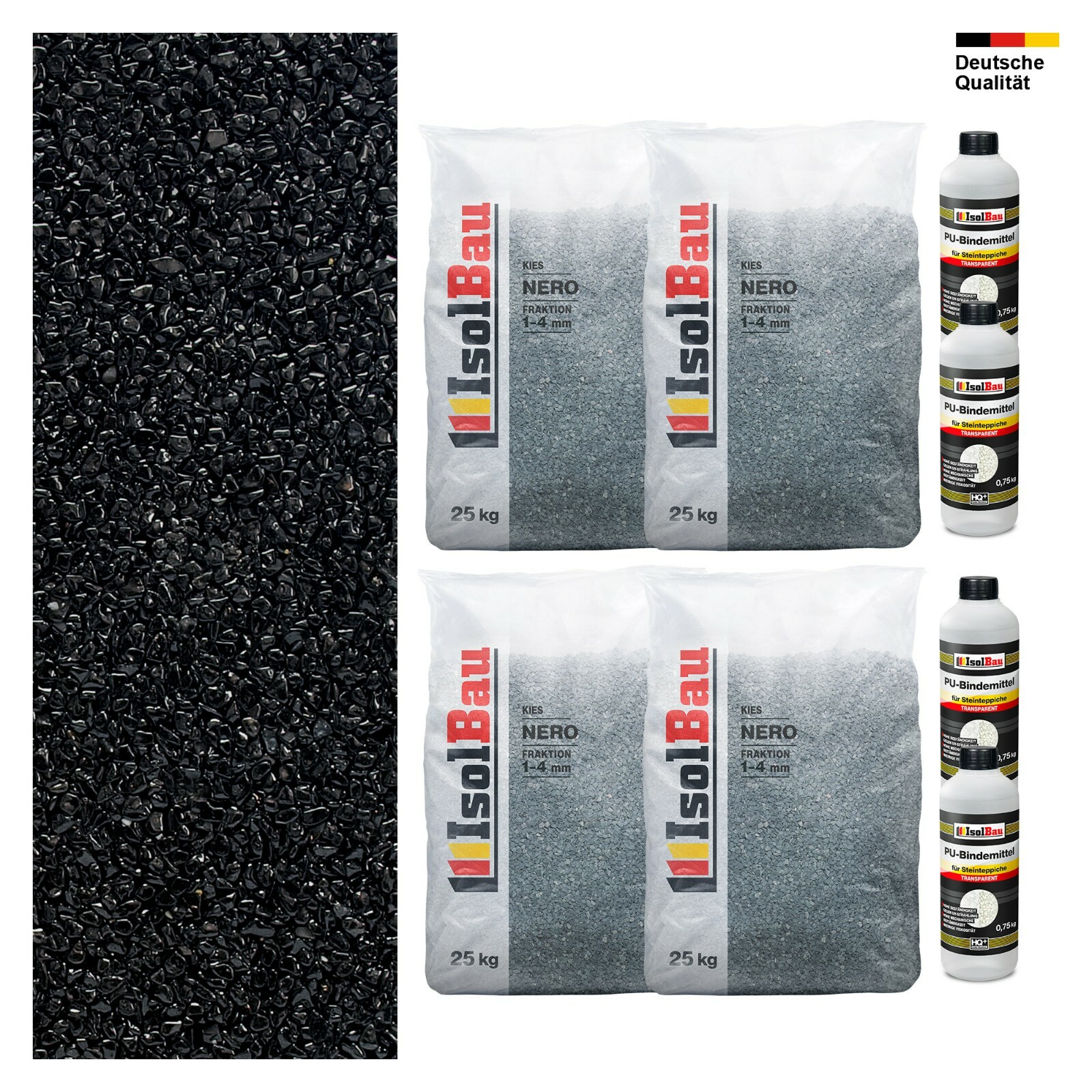 Terralith Steinteppich Marmor-Set Für 1 Qm – Körnung Mittel (4-6 Mm) Mit Epoxidharz, Für Innenbereich In Weiß