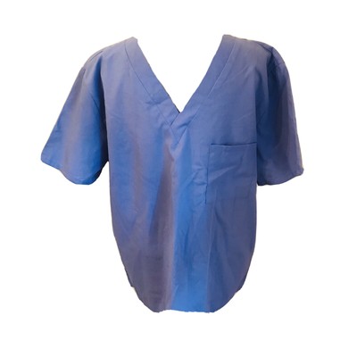 Simply Basic Unisex Spot Me Not Scrubs Top Mens Womens Size L Blue Pocket