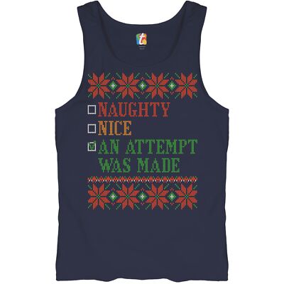 An Attempt Was Made Tank Top Ugly Sweater Theme Naughty or Nice Xmas Men's Top