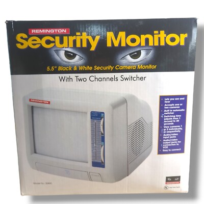 NOS Vintage Remington 5.5'' Black & White Security CRT Monitor Model 00800
