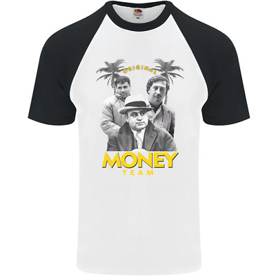 Money Team Pablo Escobar El Chapo Al Capone Mens S/S Baseball T-Shirt