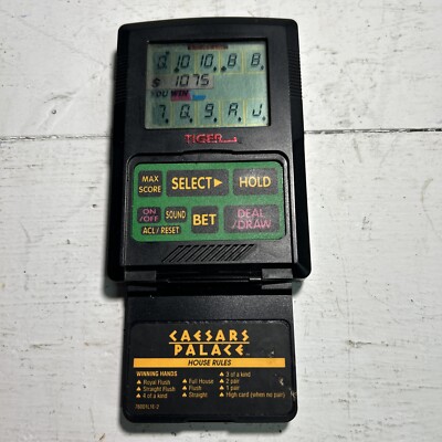 Vintage 1993 Tiger Caesars Palace Poker Electronic Handheld Game Tested Working